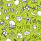 Doodle tattoo seamless vector background