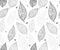 Doodle textured leaves. Seamless pattern.