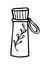 Doodle thermos bottle for hiking, camping, coffee lovers. Simple line drawing.