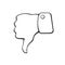 Doodle thumb down symbol of dislike