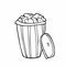 Doodle Trash Can Icon. Garbage bucket vector sketch