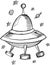 Doodle UFO Flying Saucer Vector