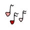 Doodle Valentines cute red and pink musical signs