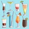 Doodle vector cocktails