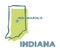 Doodle vector map of Indiana state of USA