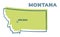 Doodle vector map of Montana state of USA
