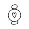 Doodle Vector Outline cosmetics bottle with heart