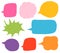 Doodle vector set with colorful speech bubble shapes