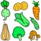 Doodle of vegetable various collection