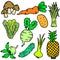 Doodle of vegetable various colorful