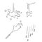 Doodle water burst splash illustration hand drawing style vector