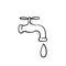 Doodle water tap icon vector illustration logo template hand drawn style