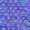 Doodle waves seamless pattern. Stylized sea or ocean waves.