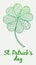 Doodle zentangle clover shamrock Saint Patrick's Day vector
