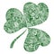 Doodle zentangle clover shamrock Saint Patrick\'s Day vector isolated