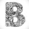 Doodles font from ornamental flowers - letter B