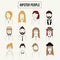 Doodles hipster people vector