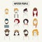 Doodles hipster people vector