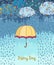 Doodles rainy weather decorative poster