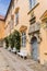 Door and benches on the courtyard of Eutin castle