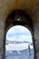 The door of the Castle of the Bridge, also known as the door of Carlos V, in Viveiro, Lugo, Galicia. Spain. Europe. September 01,