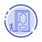 Door, Closed, Wood, Plant Blue Dotted Line Line Icon
