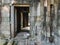 The door; corridor in the old building; the ancient monument; entrance,, Angkor Wat, Cambodia