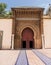 Door and entrance to mosque in Meknes Morocco
