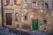 Door in the Etruscan city of Cortona, Tuscany Italy