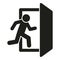 Door exit run icon simple vector. Person leaving