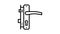 Door handle and lock line icon animation