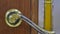 Door handle open close-up