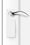 Door handle with white empty hanger. Realistic doorknob at home, hotel or office. Decorative security element vector