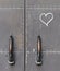 Door handles and a heart
