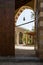 Door of historic Mamluk era Amir Aqsunqur Mosque, Blue Mosque, reveling courtyard, Cairo, Egypt