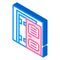 Door installation isometric icon vector illustration color