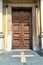 door in italy the milano old church closed brick pavem