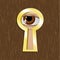 Door keyhole with eye