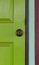 Door knob on color door