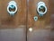 Door Knockers on a door, Siena, Tuscany, Italy