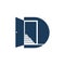 door letter initial D logo design vector,Simple Door Line Logo Design Template