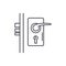 Door lock line icon concept. Door lock vector linear illustration, symbol, sign