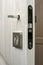 Door lock prepared for handle installation.