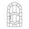Door medieval vector outline icon. Vector illustration doors castle on white background.  outline illustration