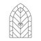 Door medieval vector outline icon. Vector illustration doors castle on white background.  outline illustration