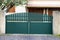 Door modern design green portal aluminum home gate of suburbs house city