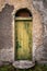 Door of old abandoned irish cottage