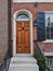 Door of old American colonial style townhouse