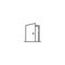 Door open line icon. Welcome house enter doorway