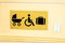 Door opener button for disabled people, stroller and luggage at